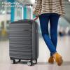 imageLuggage Set with Spinner Wheels and TSA Lock 3 Pieces Expandable Hardside PP material Suitcase for Travel Hardshell Luggage Sets 20quot 24quot 28quot BlackBlack