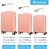 imageLuggage Set with Spinner Wheels and TSA Lock 3 Pieces Expandable Hardside PP material Suitcase for Travel Hardshell Luggage Sets 20quot 24quot 28quot BlackCoral