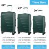 imageLuggage Set with Spinner Wheels and TSA Lock 3 Pieces Expandable Hardside PP material Suitcase for Travel Hardshell Luggage Sets 20quot 24quot 28quot BlackDark Green