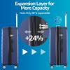 imageLuggage Set with Spinner Wheels and TSA Lock 3 Pieces Expandable Hardside PP material Suitcase for Travel Hardshell Luggage Sets 20quot 24quot 28quot BlackNavy
