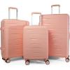 imageLuggage Set with Spinner Wheels and TSA Lock 3 Pieces Expandable Hardside PP material Suitcase for Travel Hardshell Luggage Sets 20quot 24quot 28quot BlackCoral