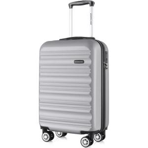 imageLuggage Set with Spinner Wheels and TSA Lock 3 Pieces Expandable Hardside PP material Suitcase for Travel Hardshell Luggage Sets 20quot 24quot 28quot BlackSilver