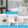 imageArt3d 10Sheet HeavyDuty Peel and Stick Backsplash Waterproof Wall Tiles Stick on Kitchen Backsplash Living Space Carrara GreyBeige  White