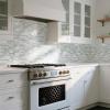 imageArt3d 10Sheet HeavyDuty Peel and Stick Backsplash Waterproof Wall Tiles Stick on Kitchen Backsplash Living Space Carrara GreyBeige  White