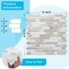 imageArt3d 10Sheet HeavyDuty Peel and Stick Backsplash Waterproof Wall Tiles Stick on Kitchen Backsplash Living Space Carrara GreyBeige  White