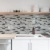 imageArt3d 10Sheet HeavyDuty Peel and Stick Backsplash Waterproof Wall Tiles Stick on Kitchen Backsplash Living Space Carrara GreyCarrara Grey