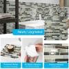 imageArt3d 10Sheet HeavyDuty Peel and Stick Backsplash Waterproof Wall Tiles Stick on Kitchen Backsplash Living Space Carrara GreyDark Brown