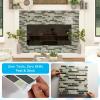 imageArt3d 10Sheet HeavyDuty Peel and Stick Backsplash Waterproof Wall Tiles Stick on Kitchen Backsplash Living Space Carrara GreyDark Brown