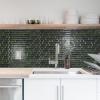imageArt3d 10Sheet HeavyDuty Peel and Stick Backsplash Waterproof Wall Tiles Stick on Kitchen Backsplash Living Space Carrara GreyDark Green