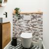 imageArt3d 10Sheet HeavyDuty Peel and Stick Backsplash Waterproof Wall Tiles Stick on Kitchen Backsplash Living Space Carrara GreySandstone