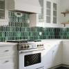 imageArt3d 12 x 12 Inch HeavyDuty Peel and Stick Backsplash SelfAdhesive Wall Tiles for Kitchen Bathroom Decor 10Pack WhiteDark Green
