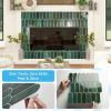 imageArt3d 12 x 12 Inch HeavyDuty Peel and Stick Backsplash SelfAdhesive Wall Tiles for Kitchen Bathroom Decor 10Pack WhiteDark Green
