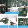 imageArt3d 12 x 12 Inch HeavyDuty Peel and Stick Backsplash SelfAdhesive Wall Tiles for Kitchen Bathroom Decor 10Pack WhiteDark Green