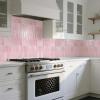 imageArt3d 12 x 12 Inch HeavyDuty Peel and Stick Backsplash SelfAdhesive Wall Tiles for Kitchen Bathroom Decor 10Pack WhitePink