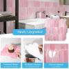 imageArt3d 12 x 12 Inch HeavyDuty Peel and Stick Backsplash SelfAdhesive Wall Tiles for Kitchen Bathroom Decor 10Pack WhitePink