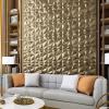 imageArt3d Textures 3D Wall Panels Antique Gold Diamond Design for Interior Wall Decor Pack of 12 Tiles 32 Sq Ft PVCAntique Gold