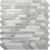 imageArt3d 10Sheet HeavyDuty Peel and Stick Backsplash Waterproof Wall Tiles Stick on Kitchen Backsplash Living Space Carrara GreyBeige  White
