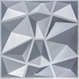 imageArt3d Textures 3D Wall Panels Antique Gold Diamond Design for Interior Wall Decor Pack of 12 Tiles 32 Sq Ft PVCMatt Grey