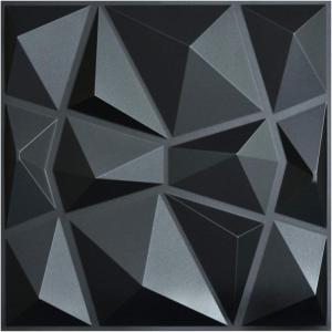 imageArt3d Textures 3D Wall Panels Antique Gold Diamond Design for Interior Wall Decor Pack of 12 Tiles 32 Sq Ft PVCSmoky Black