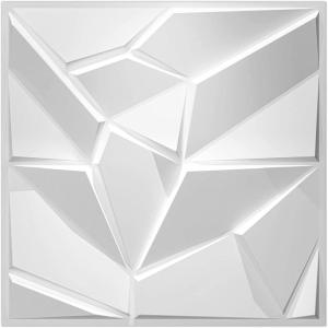 imageArt3d Textures 3D Wall Panels Antique Gold Diamond Design for Interior Wall Decor Pack of 12 Tiles 32 Sq Ft PVCWhite