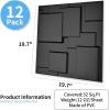 imageArt3d 100 Pack Decorative 3D Wall Panels 97 SqFeet PVC Interior Wall Dcor 118quotx118quot BlackBlack
