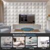 imageArt3d 100 Pack Decorative 3D Wall Panels 97 SqFeet PVC Interior Wall Dcor 118quotx118quot BlackDiamond