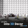 imageArt3d 100 Pack Decorative 3D Wall Panels 97 SqFeet PVC Interior Wall Dcor 118quotx118quot BlackDiamond