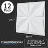 imageArt3d 100 Pack Decorative 3D Wall Panels 97 SqFeet PVC Interior Wall Dcor 118quotx118quot BlackLucky Leaves White