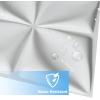 imageArt3d 100 Pack Decorative 3D Wall Panels 97 SqFeet PVC Interior Wall Dcor 118quotx118quot BlackLucky Leaves White