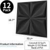 imageArt3d 100 Pack Decorative 3D Wall Panels 97 SqFeet PVC Interior Wall Dcor 118quotx118quot BlackLucky LeavesBlack