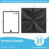 imageArt3d 20 Pack Decorative 3D Wall Panels 19 SqFeet PVC Interior Wall Dcor 118quotx118quot WhiteLucky Leaves Black