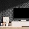 imageArt3d 20 Pack Decorative 3D Wall Panels 19 SqFeet PVC Interior Wall Dcor 118quotx118quot WhiteLucky Leaves Black