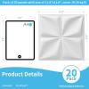 imageArt3d 20 Pack Decorative 3D Wall Panels 19 SqFeet PVC Interior Wall Dcor 118quotx118quot WhiteLucky Leaves White