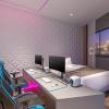 imageArt3d 20 Pack Decorative 3D Wall Panels 19 SqFeet PVC Interior Wall Dcor 118quotx118quot WhiteLucky Leaves White