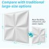 imageArt3d 20 Pack Decorative 3D Wall Panels 19 SqFeet PVC Interior Wall Dcor 118quotx118quot WhiteLucky Leaves White