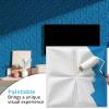imageArt3d 20 Pack Decorative 3D Wall Panels 19 SqFeet PVC Interior Wall Dcor 118quotx118quot WhiteLucky Leaves White