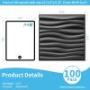 imageArt3d 20 Pack Decorative 3D Wall Panels 19 SqFeet PVC Interior Wall Dcor 118quotx118quot WhiteWavy Black
