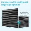 imageArt3d 20 Pack Decorative 3D Wall Panels 19 SqFeet PVC Interior Wall Dcor 118quotx118quot WhiteWavy Black