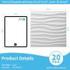 imageArt3d 20 Pack Decorative 3D Wall Panels 19 SqFeet PVC Interior Wall Dcor 118quotx118quot WhiteWavy White