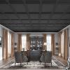 imageArt3d Drop Ceiling Tiles 24x24in 12Pack 48 Sqft Wainscoting Panels Glue Up 2ft x 2ft for Interior Dcor in Living Room Bedroom ampamp Office Star BlackSquare Black
