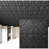 imageArt3d Drop Ceiling Tiles 24x24in 12Pack 48 Sqft Wainscoting Panels Glue Up 2ft x 2ft for Interior Dcor in Living Room Bedroom ampamp Office Star BlackStar Black