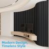 imageArt3d 4Pack Acoustic Wood Slat Wall Panel Sample  59 x 47 Inch Sound Absorbing Panels 4 ColorsBlackwood