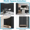 imageArt3d 4Pack Acoustic Wood Slat Wall Panel Sample  59 x 47 Inch Sound Absorbing Panels 4 ColorsBlackwood