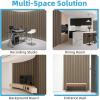 imageArt3d 4Pack Acoustic Wood Slat Wall Panel Sample  59 x 47 Inch Sound Absorbing Panels 4 ColorsEbony