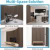 imageArt3d 4Pack Acoustic Wood Slat Wall Panel Sample  59 x 47 Inch Sound Absorbing Panels 4 ColorsWalnut