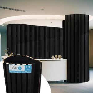 imageArt3d 4Pack Acoustic Wood Slat Wall Panel Sample  59 x 47 Inch Sound Absorbing Panels 4 ColorsBlackwood