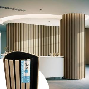 imageArt3d 4Pack Acoustic Wood Slat Wall Panel Sample  59 x 47 Inch Sound Absorbing Panels 4 ColorsOak