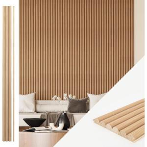 imageArt3d Fluted Wood Panel for Wall and Ceiling Beaded Accent molding for Home Decoration Pack of 4pcs  1pc EndTrim Size 108 x 57in Beaded WalnutBeaded Oak