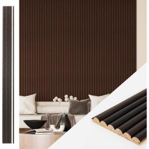 imageArt3d Fluted Wood Panel for Wall and Ceiling Beaded Accent molding for Home Decoration Pack of 4pcs  1pc EndTrim Size 108 x 57in Beaded WalnutBeaded Smoked Oak