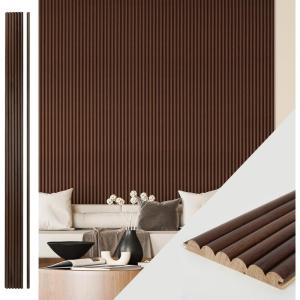 imageArt3d Fluted Wood Panel for Wall and Ceiling Beaded Accent molding for Home Decoration Pack of 4pcs  1pc EndTrim Size 108 x 57in Beaded WalnutBeaded Walnut